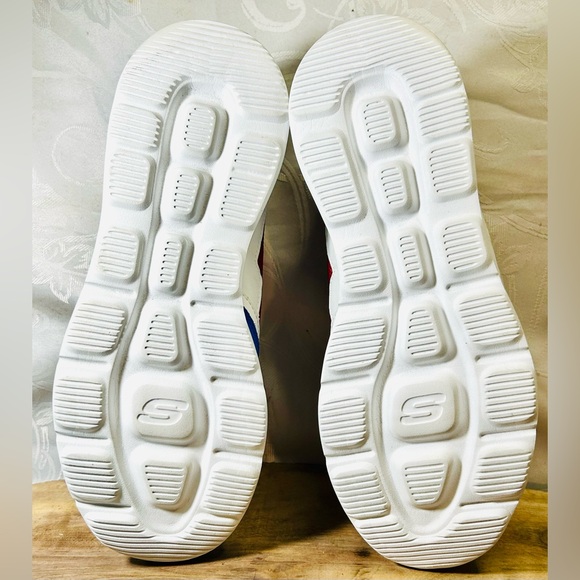 Unique Skechers City Joggers Red Blue Leather Sneaker Men's Size 9.5US Rare - Picture 4 of 7